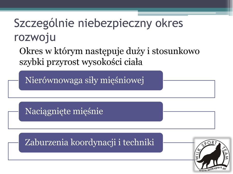 przyrost wysokości ciała Nierównowaga siły