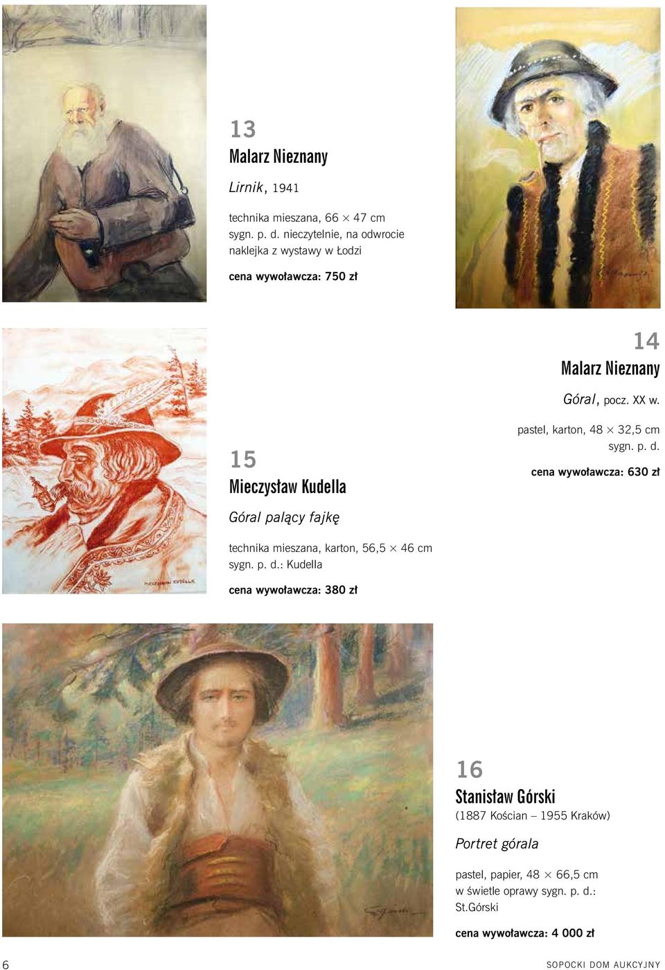 15 Mieczysław Kudella pastel, karton, 48 32,5 cm sygn. p. d.