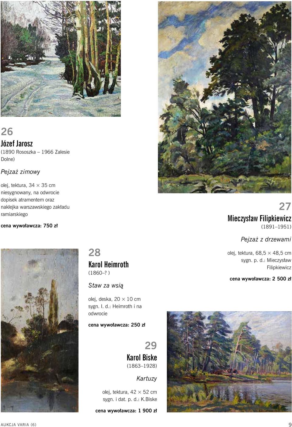 ) Staw za wsią olej, tektura, 68,5 48,5 cm sygn. p. d.