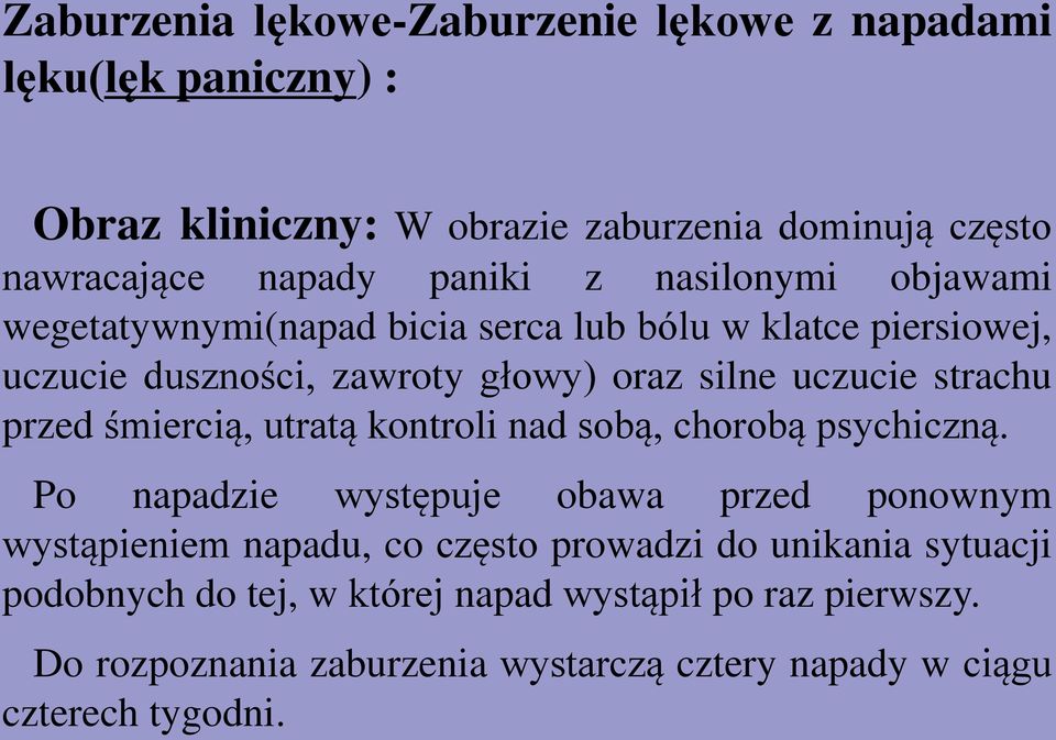 przed śmiercią, utratą kontroli nad sobą, chorobą psychiczną.