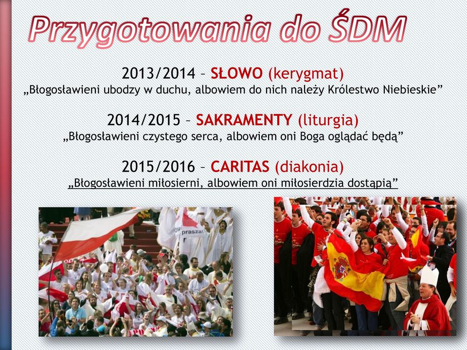 Błogosławieni czystego serca, albowiem oni Boga oglądać będą 2015/2016