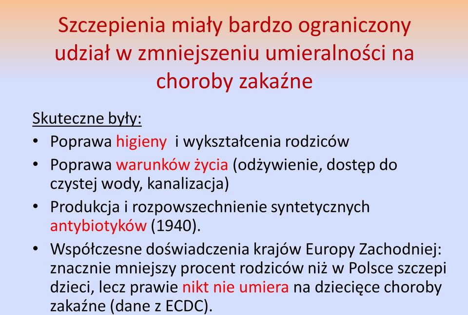 rozpowszechnienie syntetycznych antybiotyków (1940).