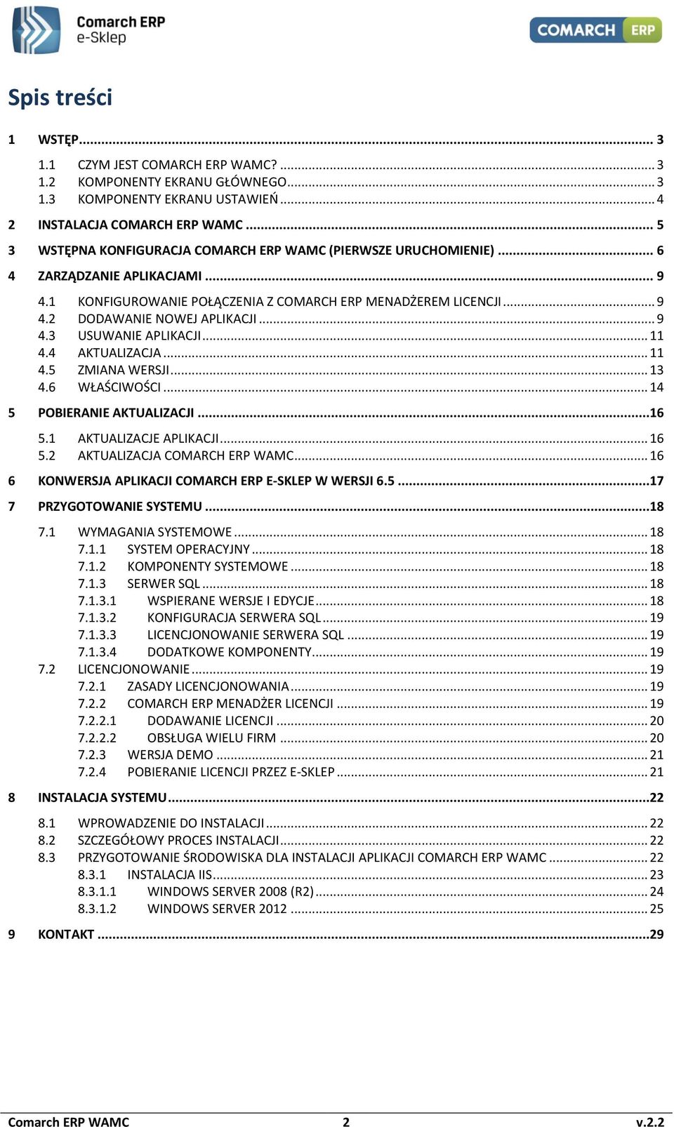 .. 9 4.3 USUWANIE APLIKACJI... 11 4.4 AKTUALIZACJA... 11 4.5 ZMIANA WERSJI... 13 4.6 WŁAŚCIWOŚCI... 14 5 POBIERANIE AKTUALIZACJI...16 5.1 AKTUALIZACJE APLIKACJI... 16 5.