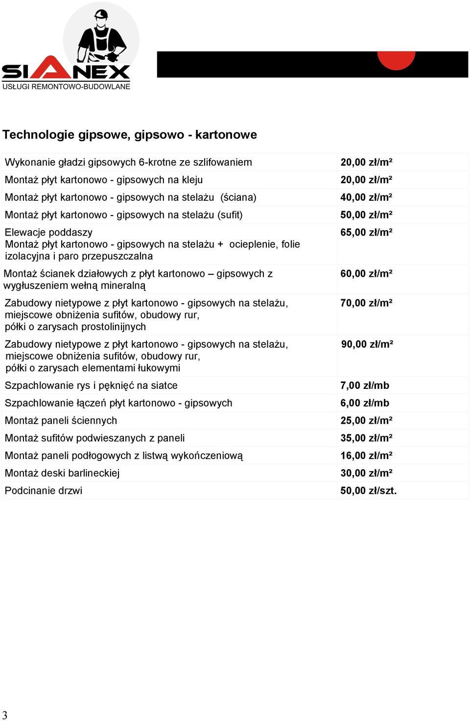 kartonowo gipsowych z wygłuszeniem wełną mineralną Zabudowy nietypowe z płyt kartonowo - gipsowych na stelażu, miejscowe obniżenia sufitów, obudowy rur, półki o zarysach prostolinijnych Zabudowy