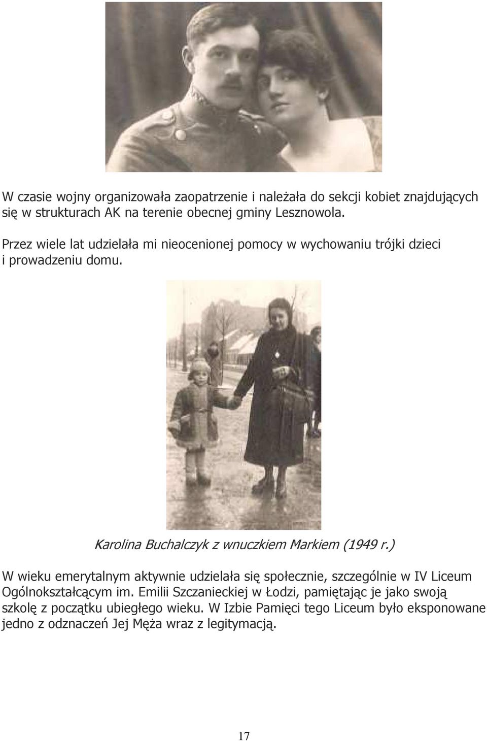 Karolina Buchalczyk z wnuczkiem Markiem (1949 r.