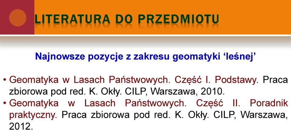CILP, Warszawa, 2010. Geomatyka w Lasach Państwowych. Część II.