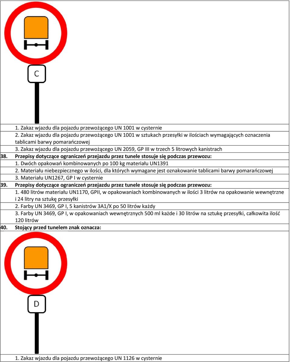 Dwóch opakowań kombinowanych po 100 kg materiału UN1391 2. Materiału niebezpiecznego w ilości, dla których wymagane jest oznakowanie tablicami barwy pomarańczowej 3.