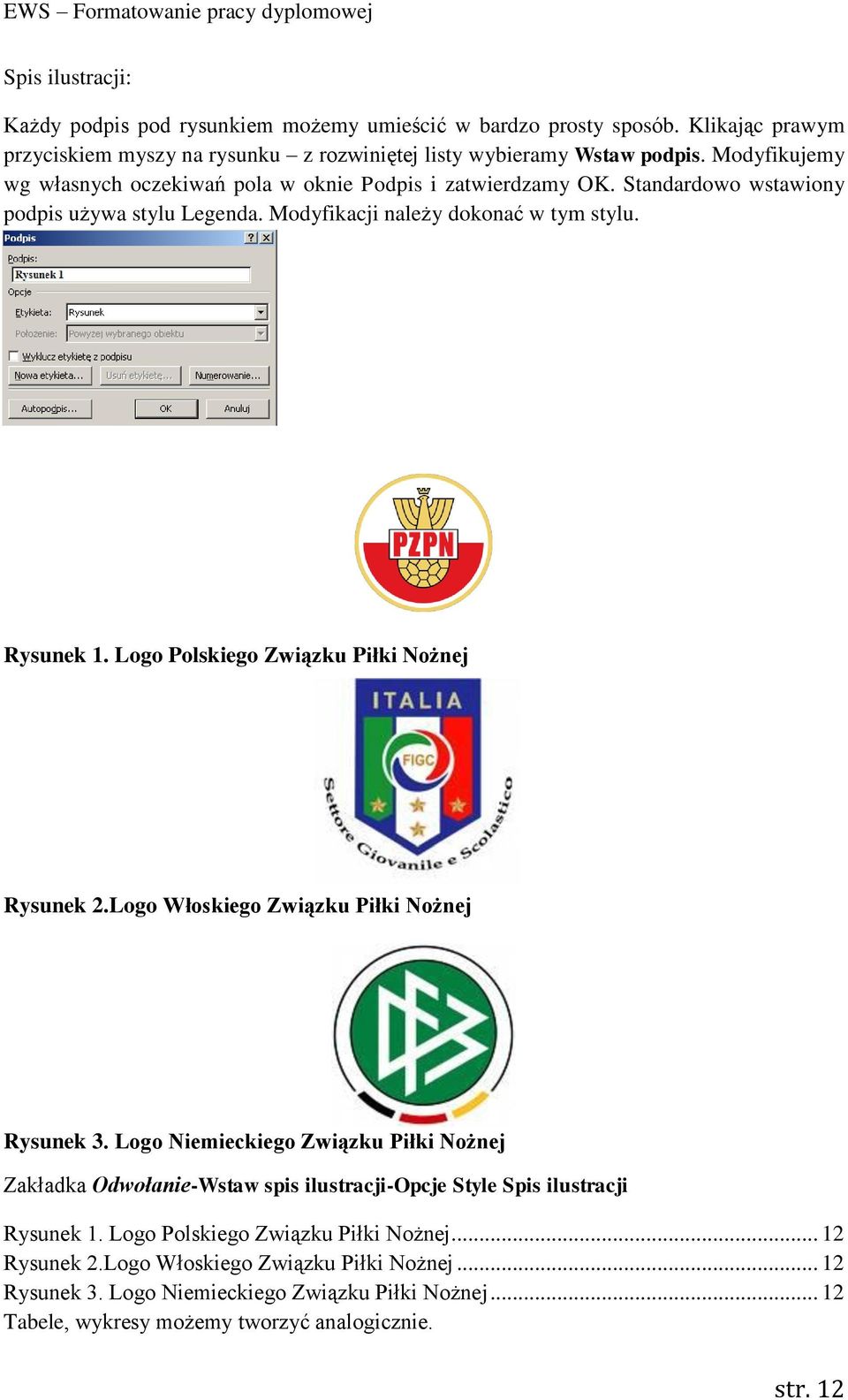 Logo Polskiego Związku Piłki Nożnej Rysunek 2.Logo Włoskiego Związku Piłki Nożnej Rysunek 3.