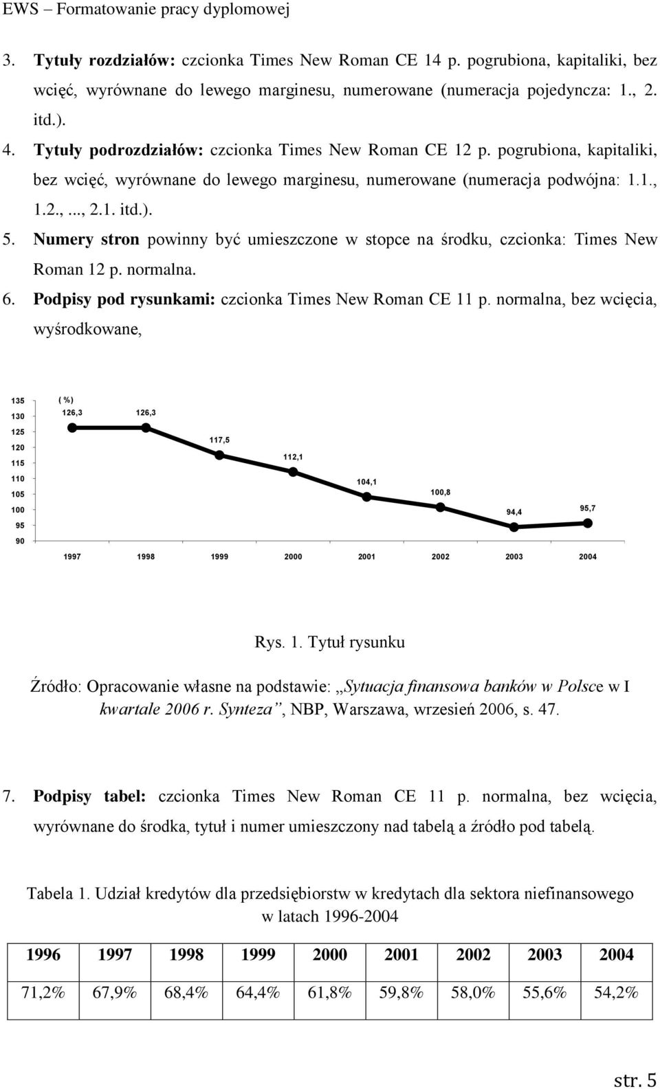 Numery stron powinny być umieszczone w stopce na środku, czcionka: Times New Roman 12 p. normalna. 6. Podpisy pod rysunkami: czcionka Times New Roman CE 11 p.
