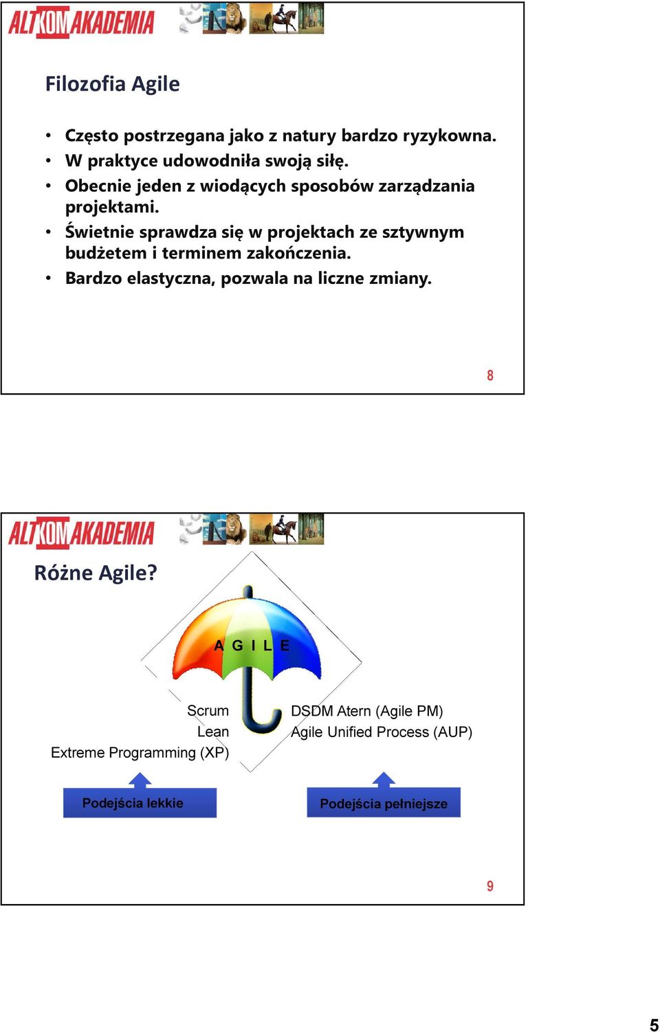 Świetnie sprawdza się w projektach ze sztywnym budżetem i terminem zakończenia.