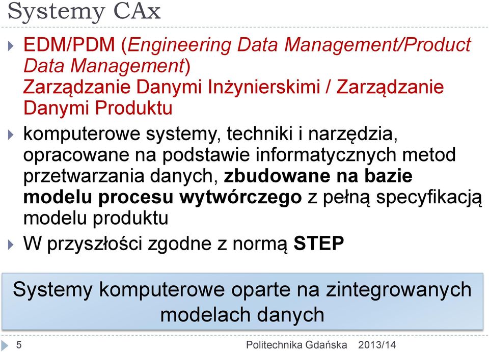 informatycznych metod przetwarzania danych, zbudowane na bazie modelu procesu wytwórczego z pełną