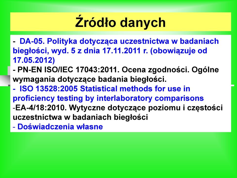 Ogólne wymagania dotyczące badania biegłości.