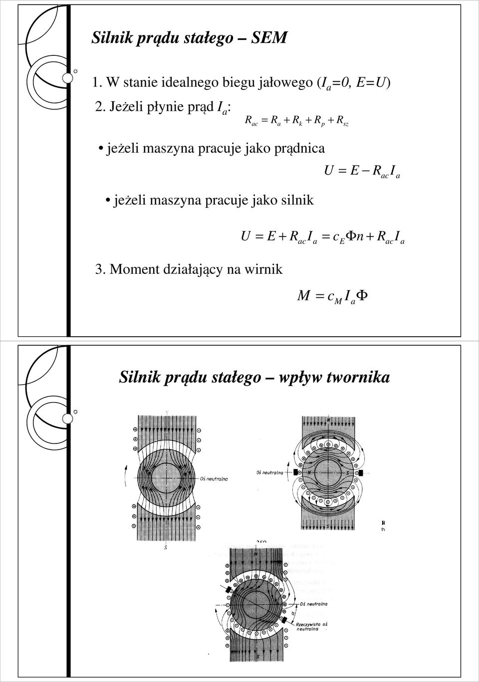 prądnica jeżeli maszyna pracuje jako silnik U E R ac I a 3.