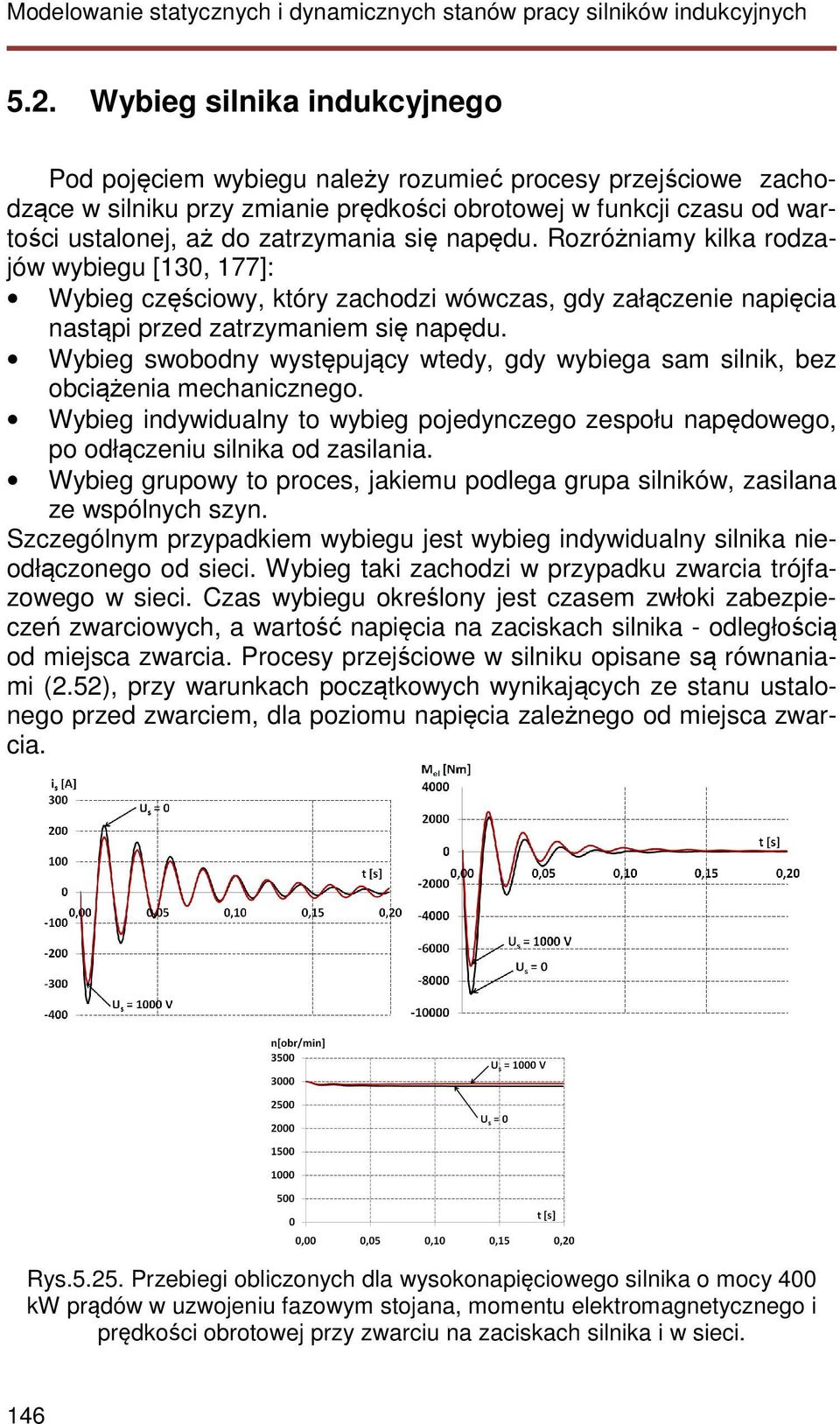 napędu. Rozróżniamy kilka rodzajów wybiegu [130, 177]: Wybieg częściowy, który zachodzi wówczas, gdy załączenie napięcia nastąpi przed zatrzymaniem się napędu.