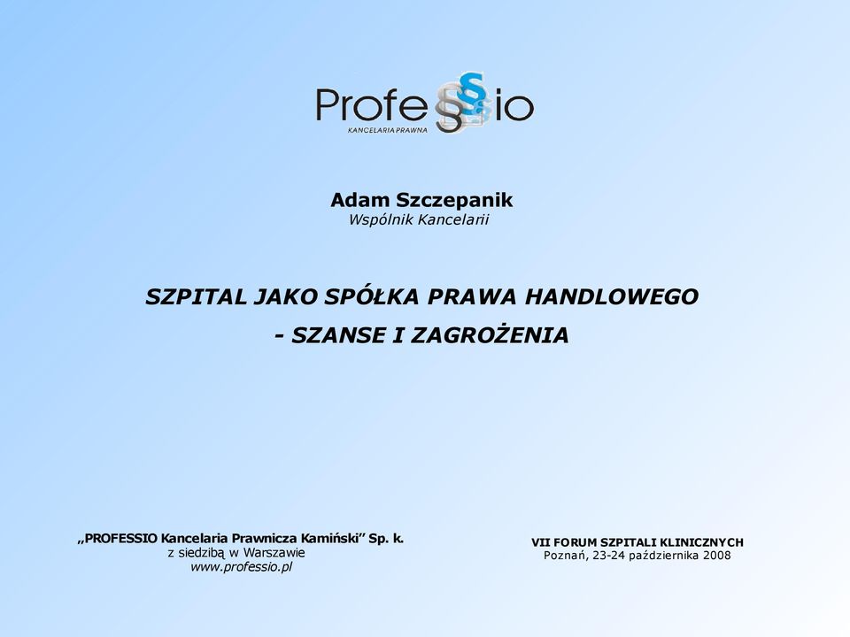 SZPITAL JAKO SPÓŁKA