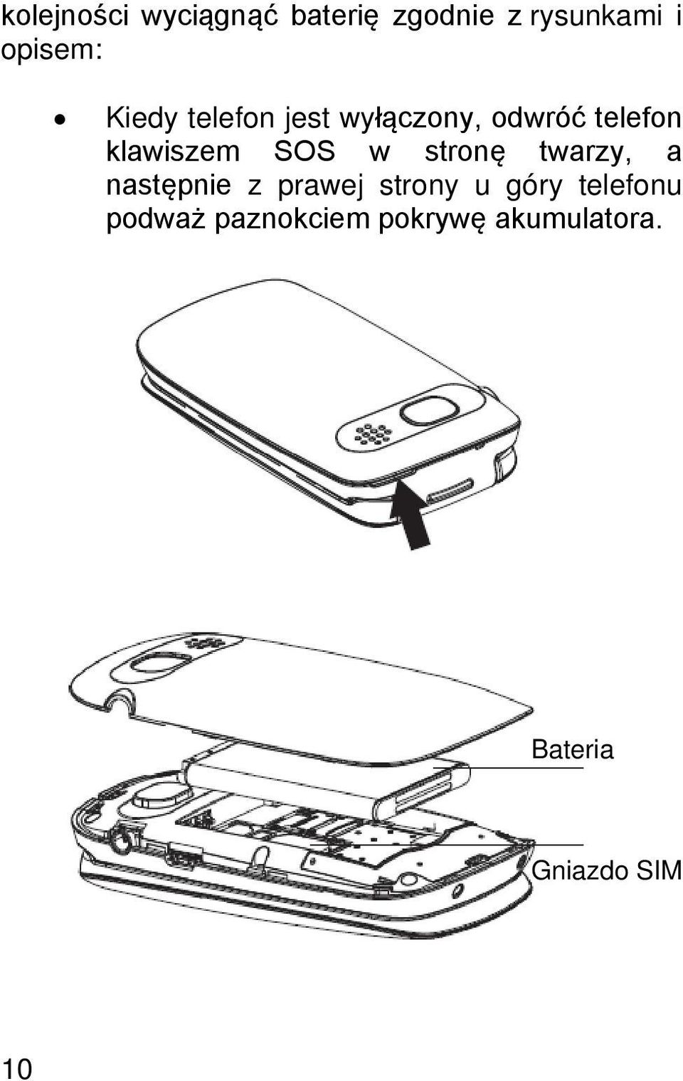 w stronę twarzy, a następnie z prawej strony u góry