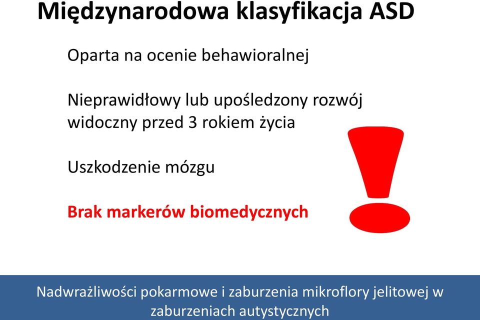 upośledzony rozwój widoczny przed 3 rokiem