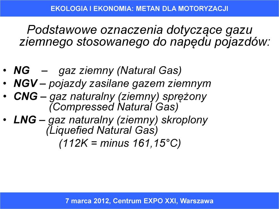 ziemnym CNG gaz naturalny (ziemny) sprężony (Compressed Natural Gas)