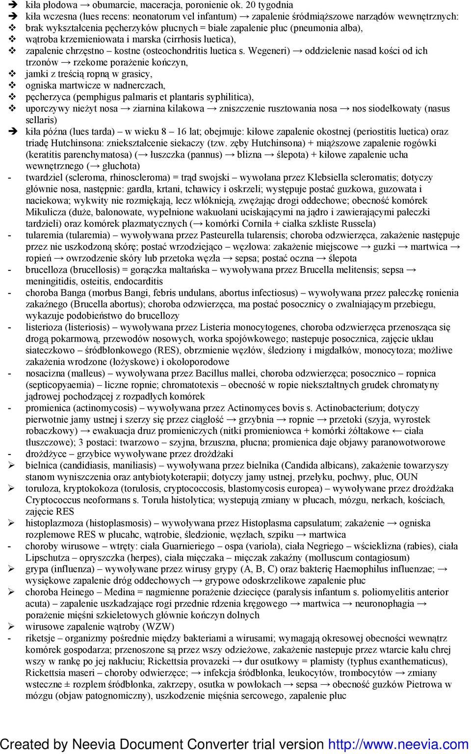 krzemieniowata i marska (cirrhosis luetica), zapalenie chrzęstno kostne (osteochondritis luetica s.