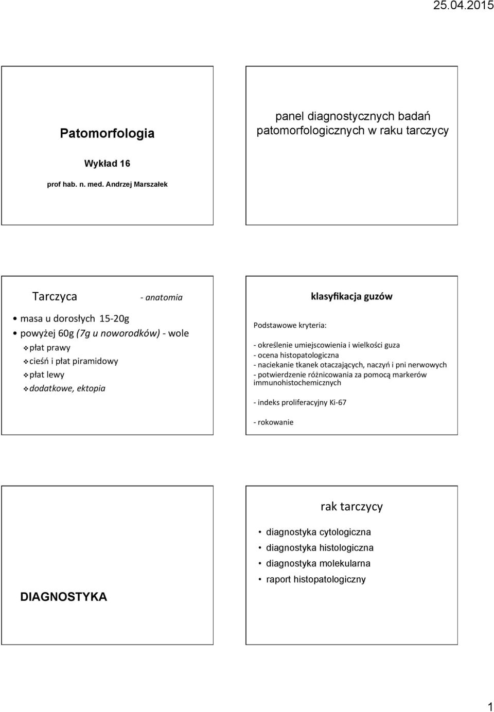 ektopia Podstawowe kryteria: klasyfikacja guzów - określenie umiejscowienia i wielkości guza - ocena histopatologiczna - naciekanie tkanek otaczających, naczyń i pni