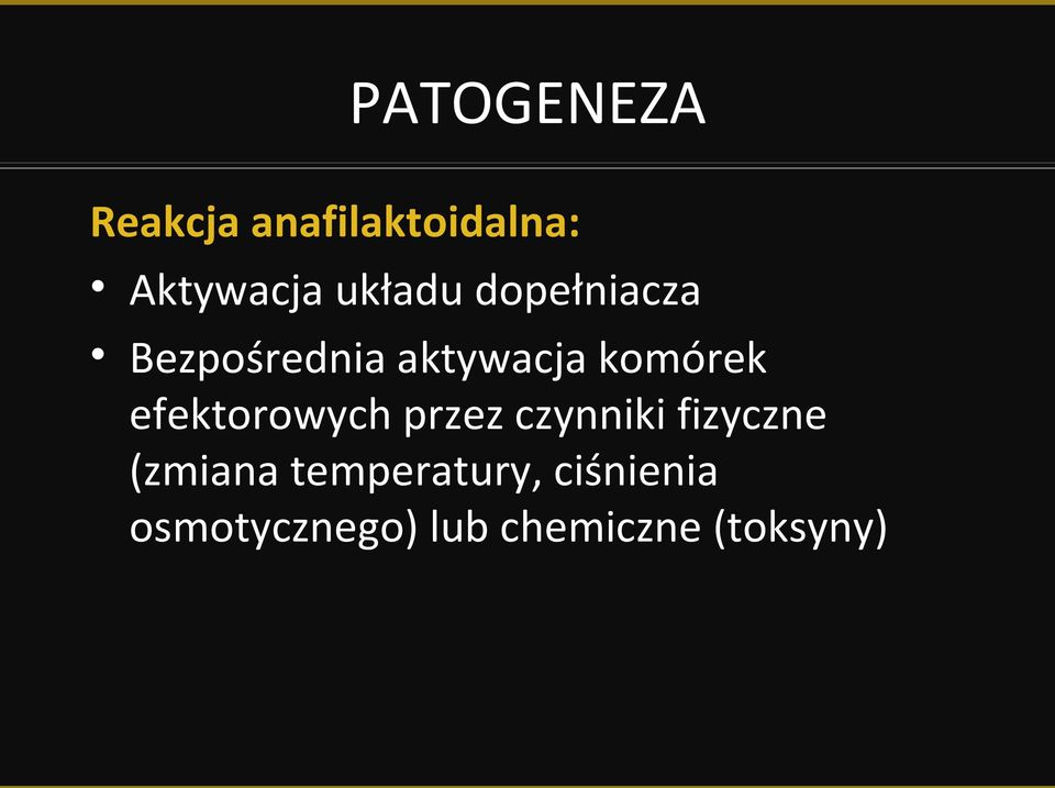 efektorowych przez czynniki fizyczne (zmiana