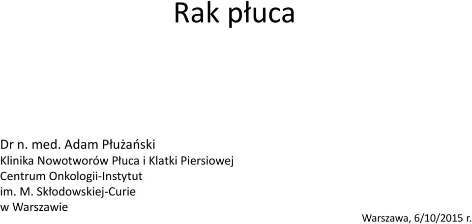 Klatki Piersiowej Centrum