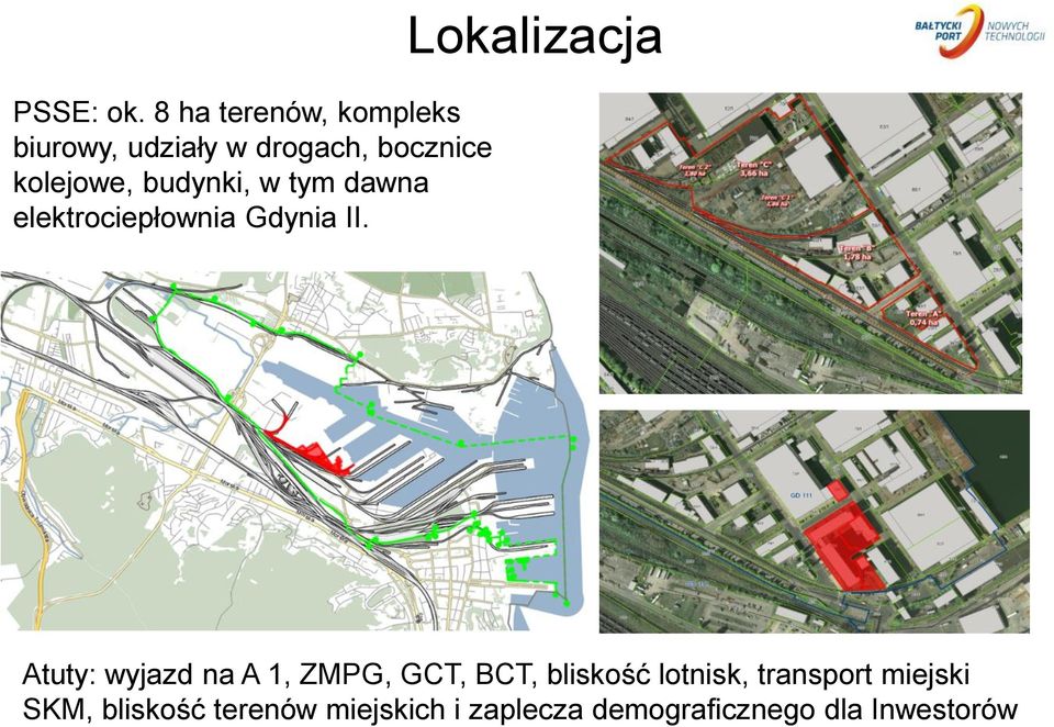 budynki, w tym dawna elektrociepłownia Gdynia II.