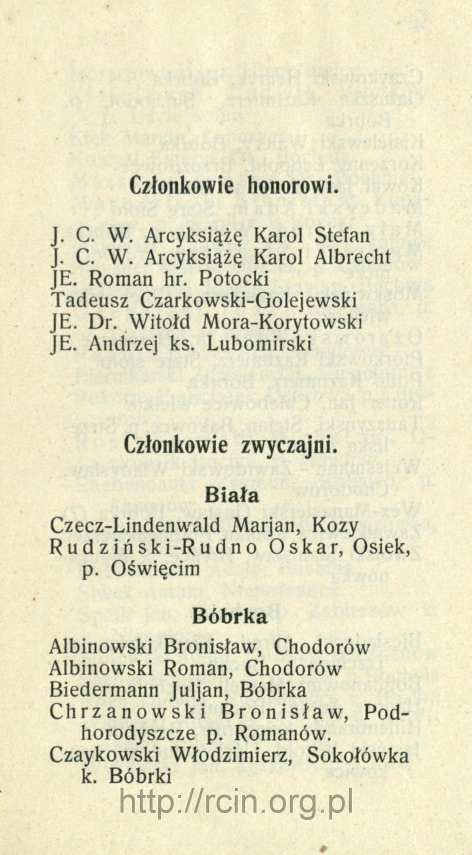 Biała Czecz-Lindenwald Marjan, Kozy Rudziński-Rudno Oskar, Osiek, p.