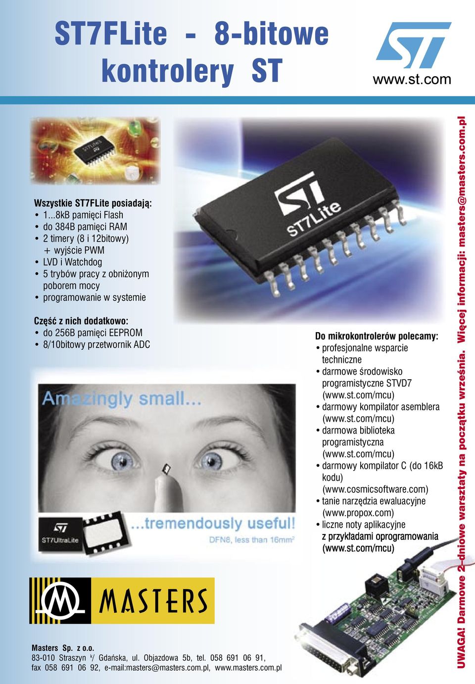 EEPROM 8/10bitowy przetwornik ADC Masters Sp. z o.o. 83-010 Straszyn k / Gdańska, ul. Objazdowa 5b, tel. 058 691 06 91, fax 058 691 06 92, e-mail:masters@masters.com.