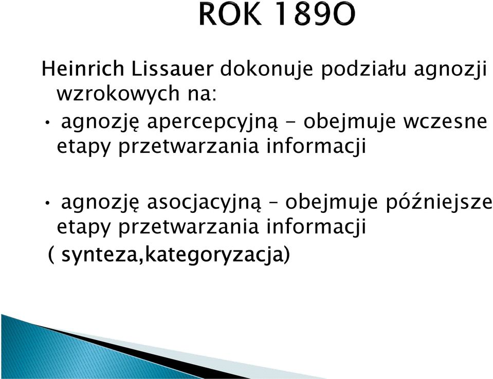 przetwarzania informacji agnozję asocjacyjną obejmuje