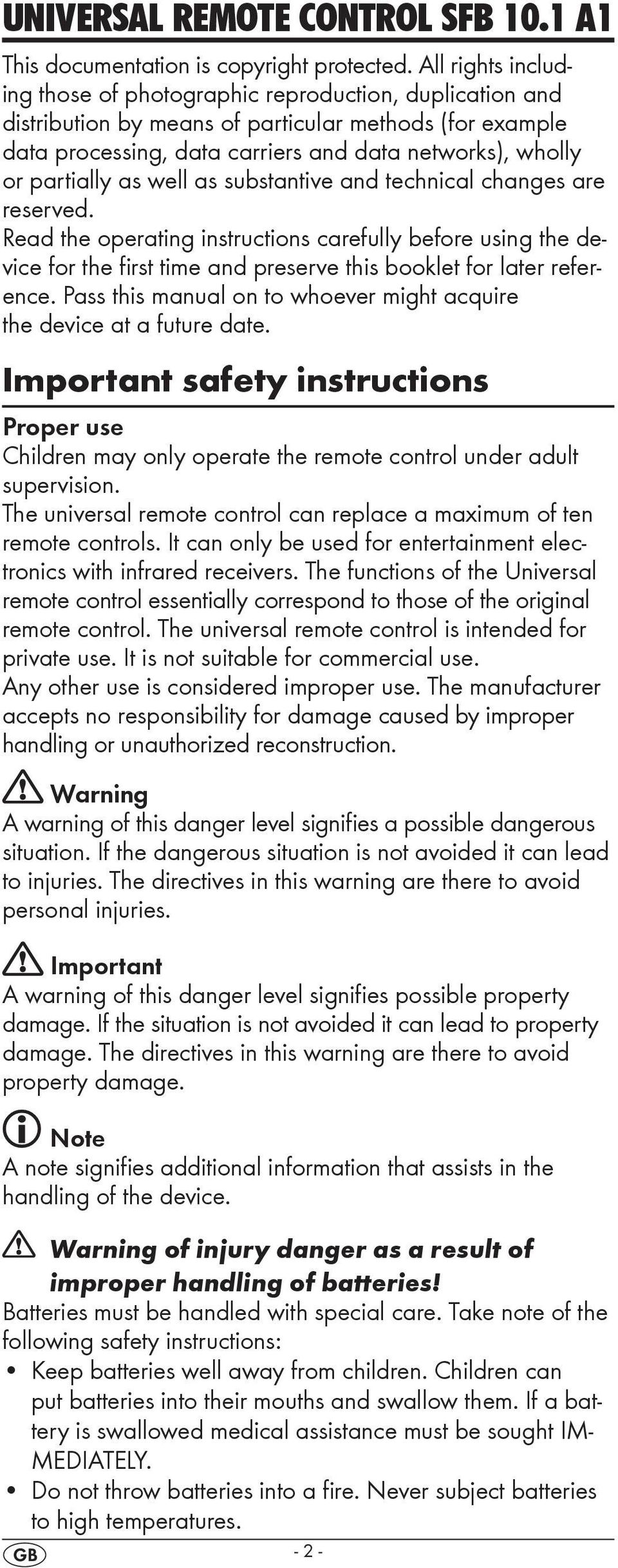 partially as well as substantive and technical changes are reserved. Read the operating instructions carefully before using the device for the first time and preserve this booklet for later reference.