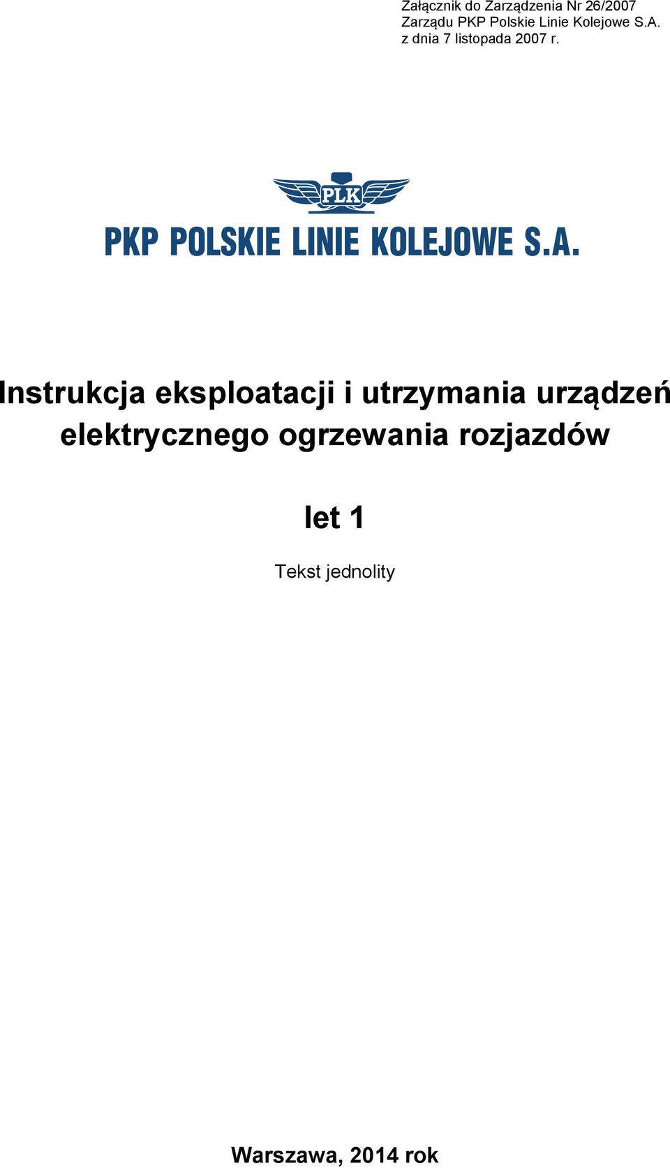 Instrukcja eksploatacji i utrzymania urządzeń