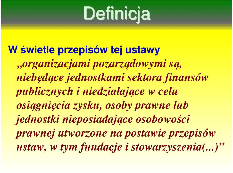 osiągnięcia zysku, osoby prawne lub jednostki nieposiadające osobowości