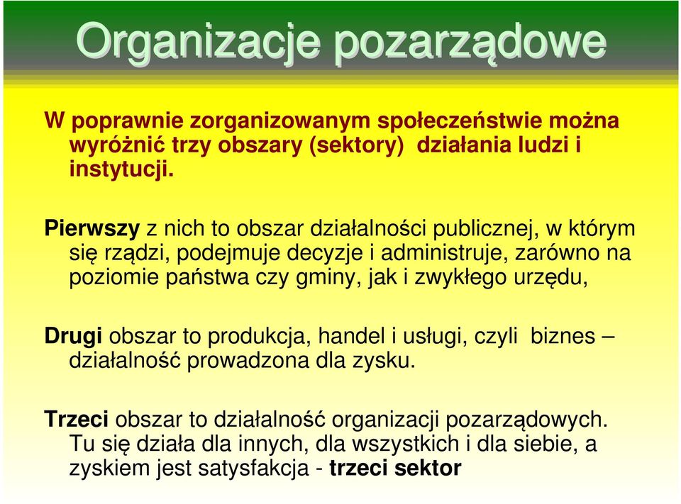 czy gminy, jak i zwykłego urzędu, Drugi obszar to produkcja, handel i usługi, czyli biznes działalność prowadzona dla zysku.