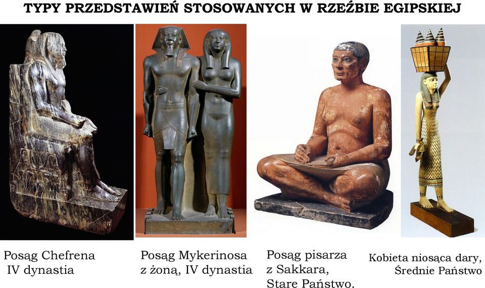 Mykerinosa z żoną, IV dynastia Posąg pisarza z