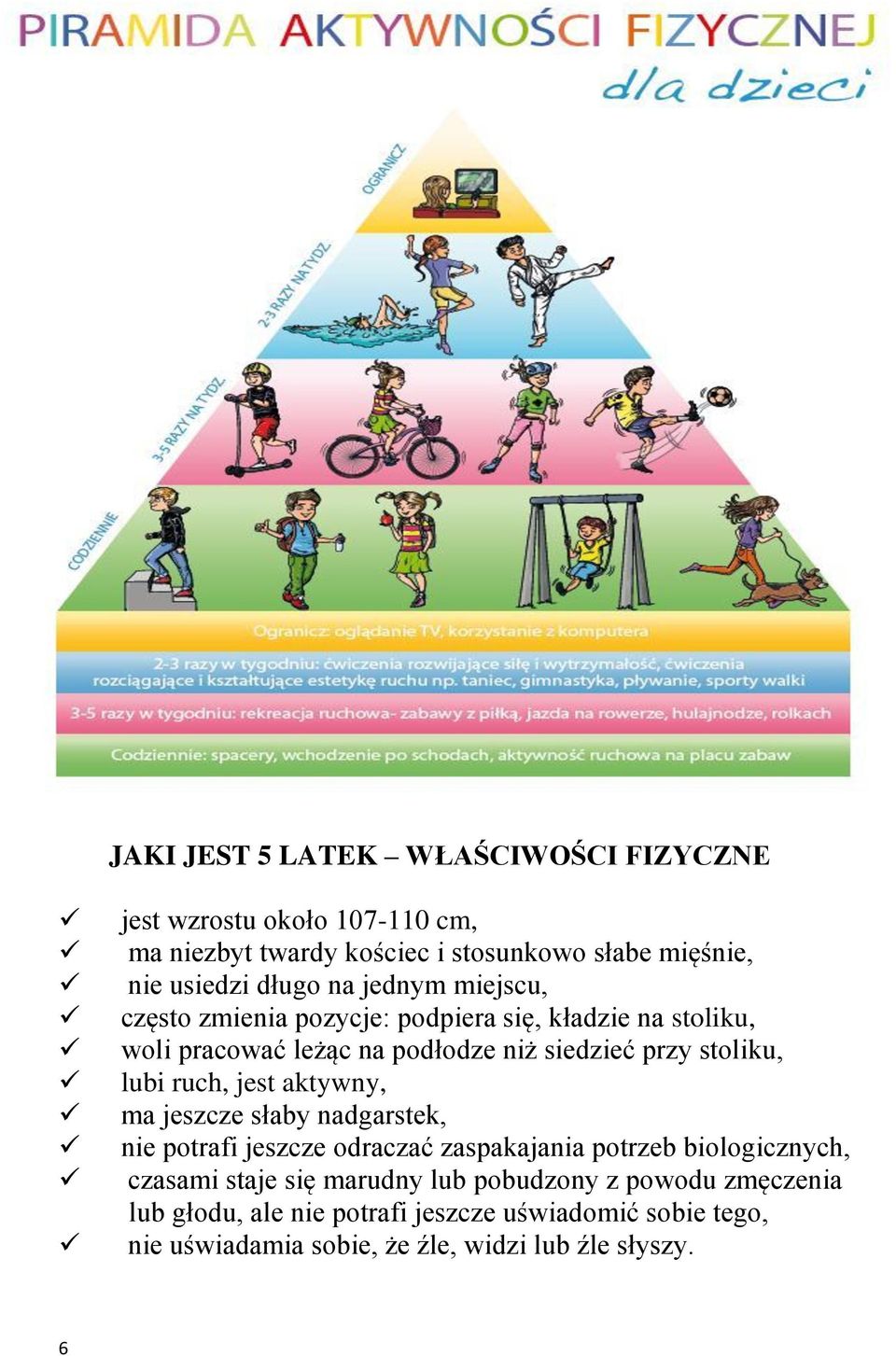 ruch, jest aktywny, ma jeszcze słaby nadgarstek, nie potrafi jeszcze odraczać zaspakajania potrzeb biologicznych, czasami staje się marudny