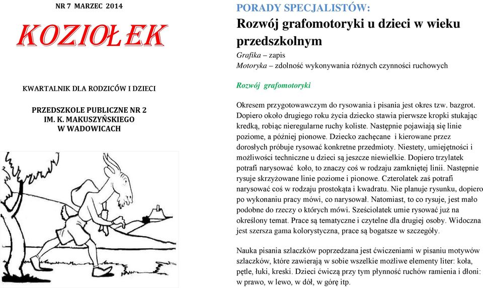 ARTALNIK DLA RODZICÓW I DZIECI PRZEDSZKOLE PUBLICZNE NR 2 IM. K.
