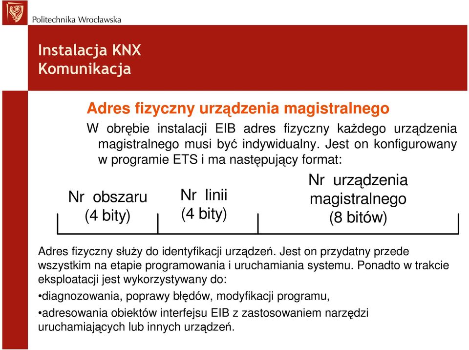 służy do identyfikacji urządzeń. Jest on przydatny przede wszystkim na etapie programowania i uruchamiania systemu.