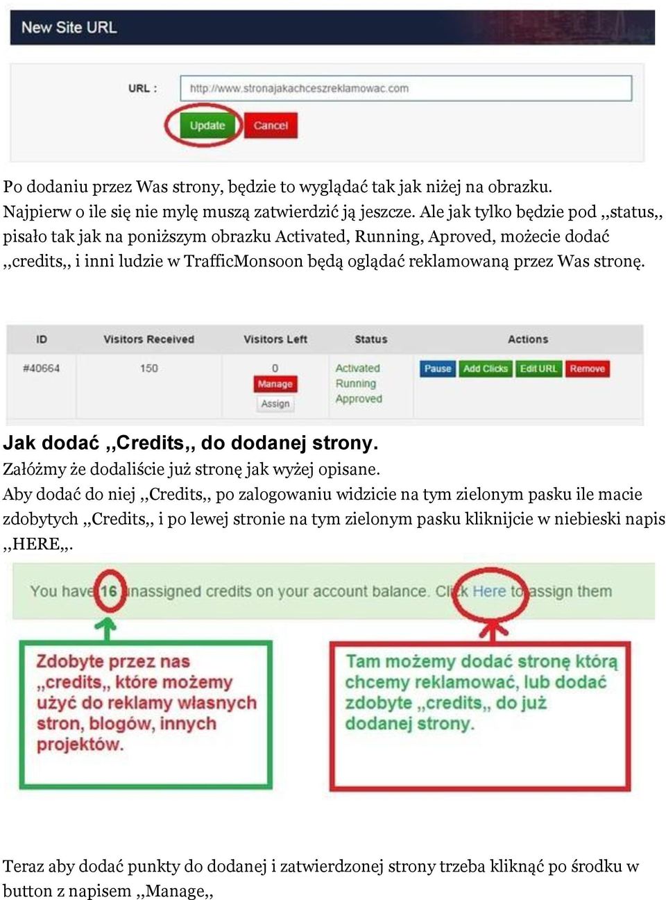 reklamowaną przez Was stronę. Jak dodać,,credits,, do dodanej strony. Załóżmy że dodaliście już stronę jak wyżej opisane.