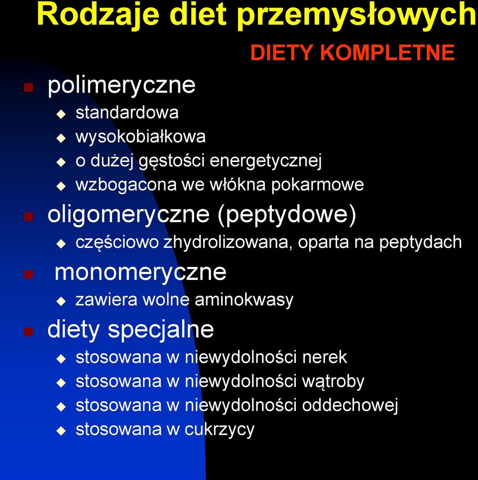 oparta na peptydach monomeryczne zawiera wolne aminokwasy diety specjalne stosowana w niewydolności