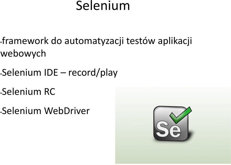 aplikacji webowych Selenium