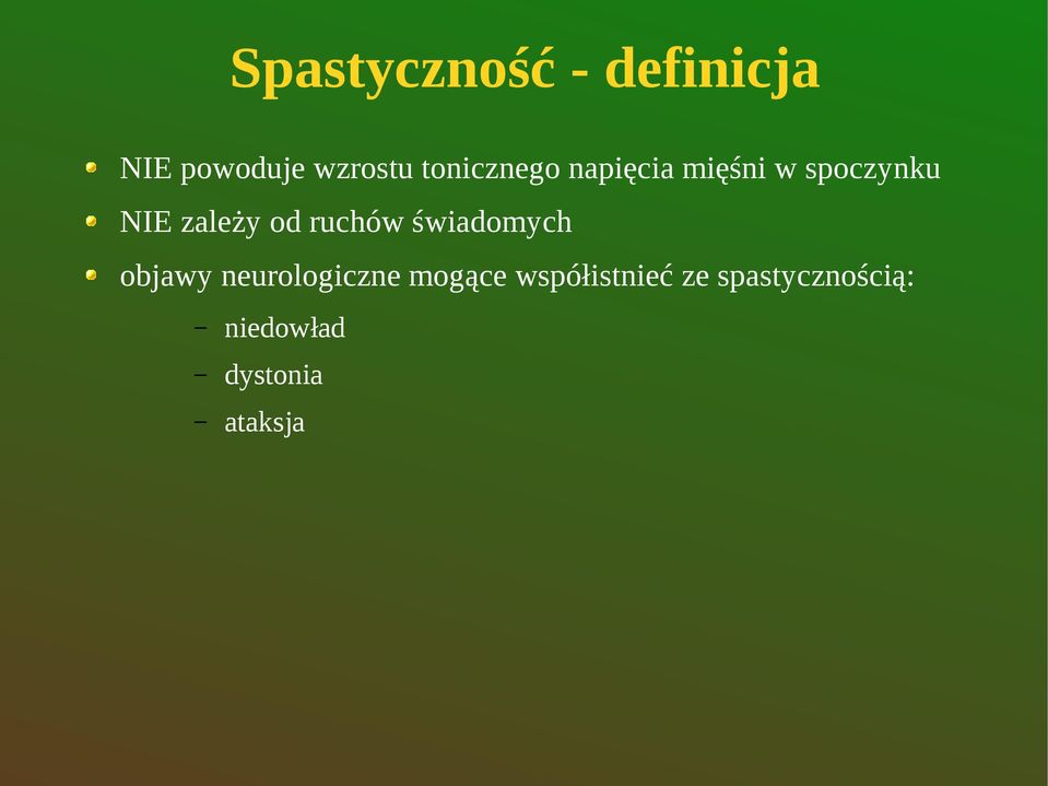 od ruchów świadomych objawy neurologiczne mogące