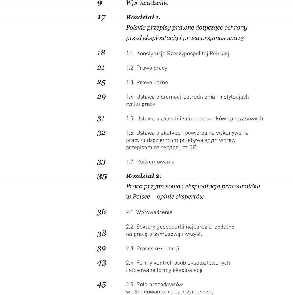 Ustawa o skutkach powierzania wykonywania pracy cudzoziemcom przebywającym wbrew przepisom na terytorium RP 1.7. Podsumowanie Rozdział 2.