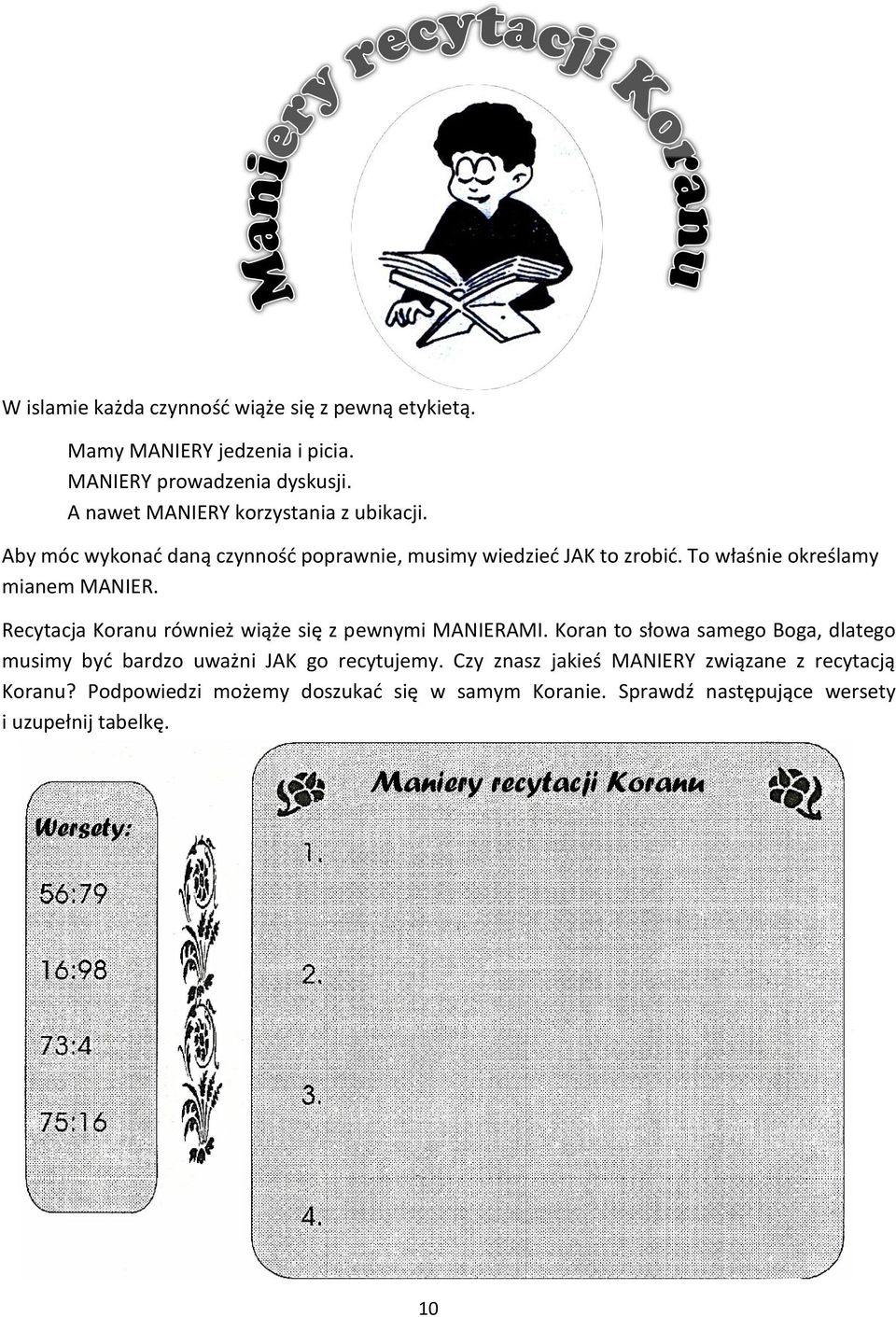 Recytacja Koranu również wiąże się z pewnymi MANIERAMI. Koran to słowa samego Boga, dlatego musimy być bardzo uważni JAK go recytujemy.