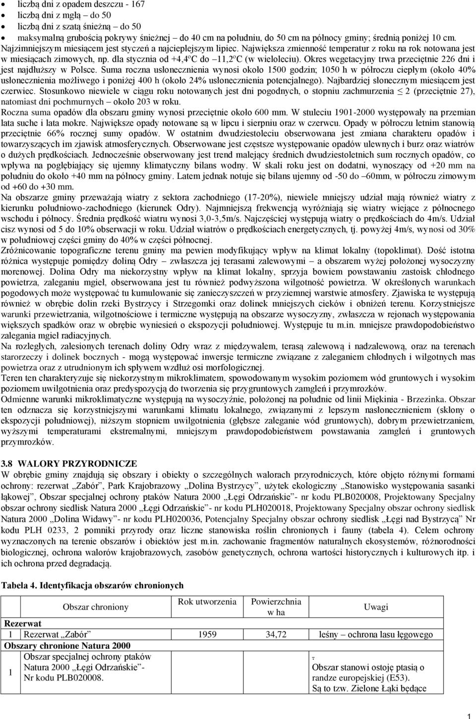 Okres wegetacyjny trwa przeciętnie 226 dni i jest najdłuższy w Polsce Suma roczna usłonecznienia wynosi około 1500 godzin; 1050 h w półroczu ciepłym (około 40% usłonecznienia możliwego i poniżej 400