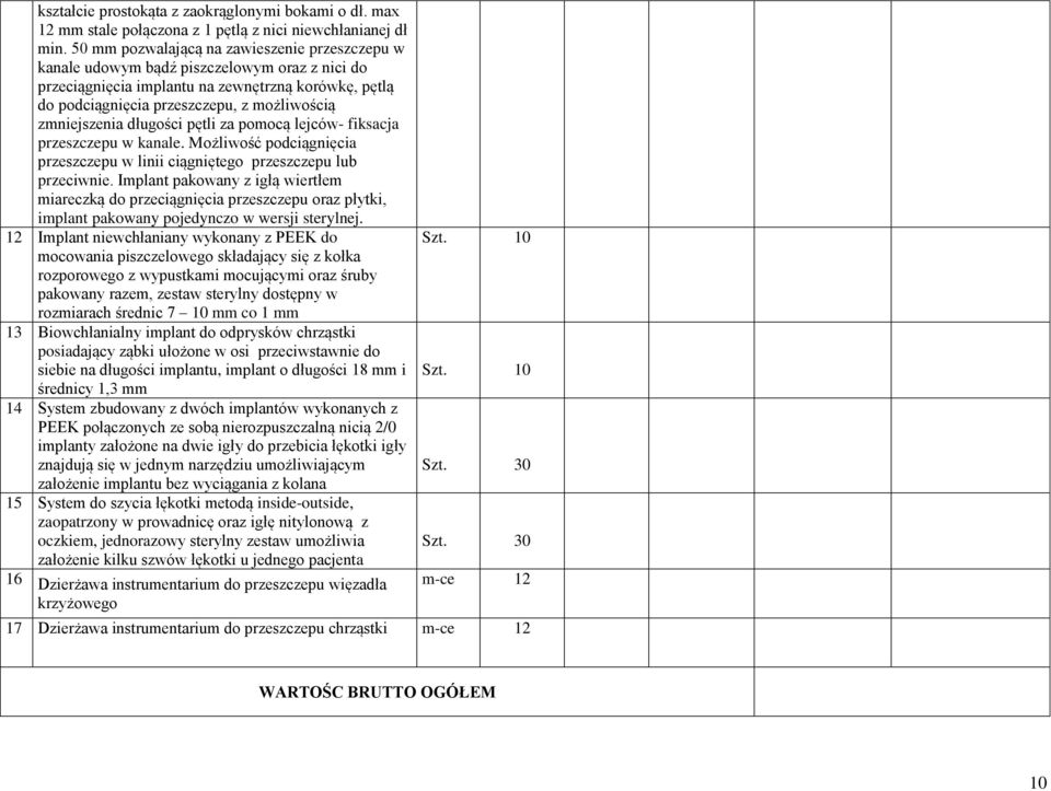zmniejszenia długości pętli za pomocą lejców- fiksacja przeszczepu w kanale. Możliwość podciągnięcia przeszczepu w linii ciągniętego przeszczepu lub przeciwnie.