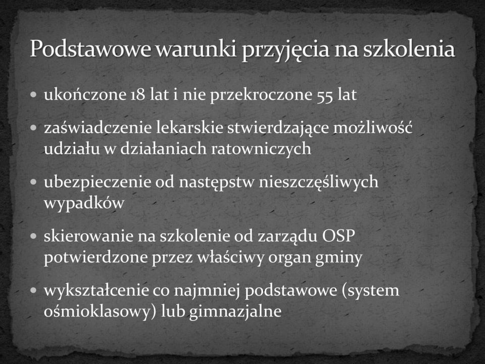 nieszczęśliwych wypadków skierowanie na szkolenie od zarządu OSP potwierdzone