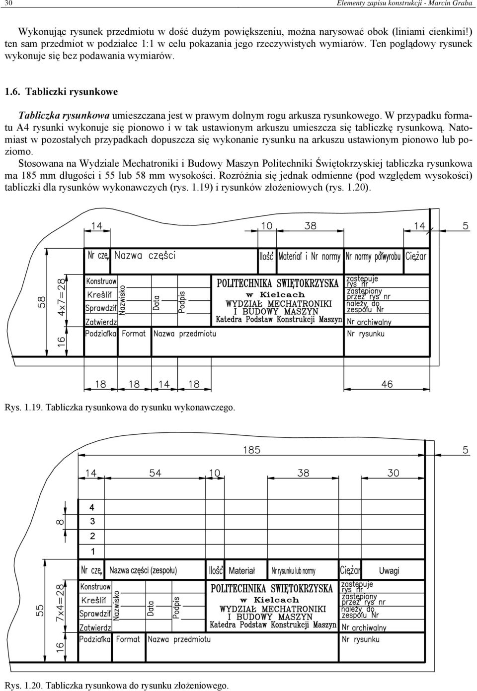 1 Znormalizowane Elementy Rysunku Technicznego Maszynowego