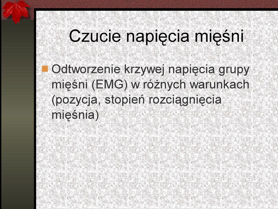 grupy mięśni (EMG) w różnych
