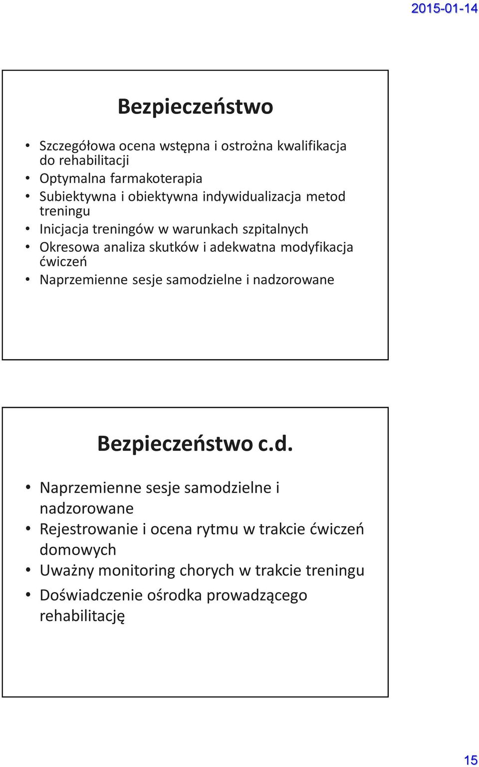 ćwiczeń Naprzemienne sesje samodz